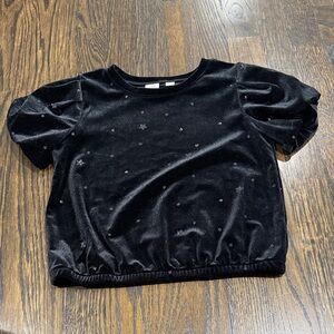 GAP Black Velvet Kids Tee with Star Accents